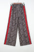 Western Leopard Print Contrast Lace Drawstring Pants