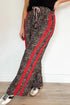 Western Leopard Print Contrast Lace Drawstring Pants