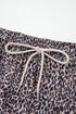 Western Leopard Print Contrast Lace Drawstring Pants
