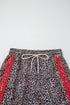 Western Leopard Print Contrast Lace Drawstring Pants
