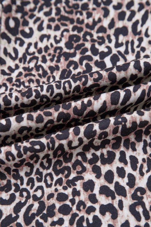Western Leopard Print Contrast Lace Drawstring Pants