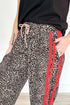 Western Leopard Print Contrast Lace Drawstring Pants
