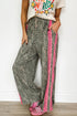 Western Leopard Print Contrast Lace Drawstring Pants