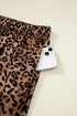 Western Leopard Print Contrast Trim Long Sleeve Pant Set