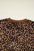 Western Leopard Print Contrast Trim Long Sleeve Pant Set