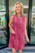 Western Leopard Print Denim Buttoned Sleeveless Shift Mini Dress