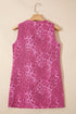 Western Leopard Print Denim Buttoned Sleeveless Shift Mini Dress