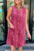 Western Leopard Print Denim Buttoned Sleeveless Shift Mini Dress