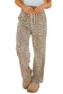 Western Leopard Print Drawstring Elastic Waist Loose Pants
