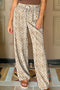 Western Leopard Print Drawstring Elastic Waist Loose Pants
