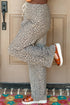 Western Leopard Print Drawstring Elastic Waist Loose Pants