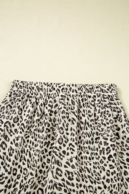 Western Leopard Print Drawstring Elastic Waist Loose Pants
