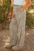 Western Leopard Print Drawstring Elastic Waist Loose Pants