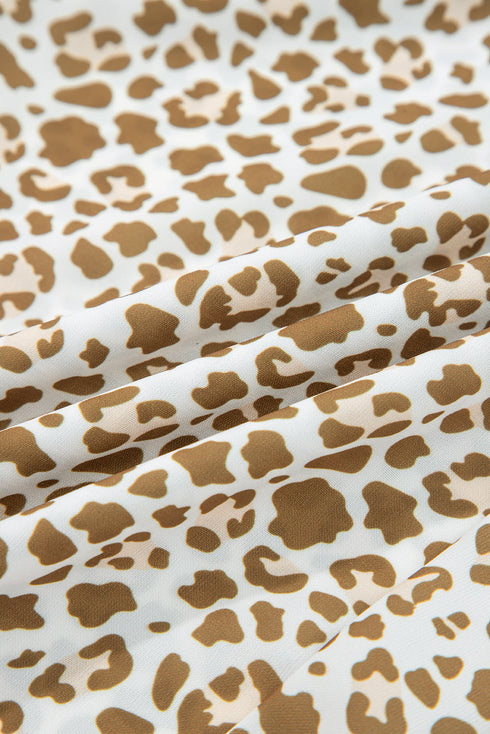 Western Leopard Print Drawstring Elastic Waist Loose Pants