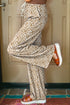 Western Leopard Print Drawstring Elastic Waist Loose Pants