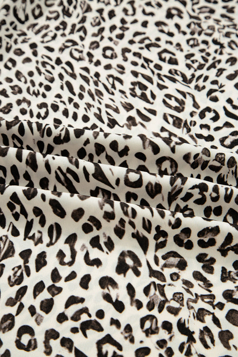 Western Leopard Print Drawstring Elastic Waist Loose Pants