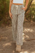 Western Leopard Print Drawstring Elastic Waist Loose Pants