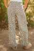 Western Leopard Print Drawstring Elastic Waist Loose Pants