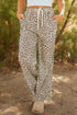 Western Leopard Print Drawstring Elastic Waist Loose Pants