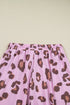 Western Leopard Print Drawstring Patch Pocket Wide Leg Pants