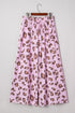 Western Leopard Print Drawstring Patch Pocket Wide Leg Pants