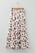 Western Leopard Print Drawstring Patch Pocket Wide Leg Pants