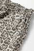 Western Leopard Print Elastic Waist Pull On Wide Leg Jeans