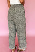 Western Leopard Print Elastic Waist Pull On Wide Leg Jeans