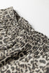 Western Leopard Print Elastic Waist Pull On Wide Leg Jeans