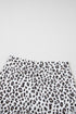 Western Leopard Print Frayed Hem Stretch Denim Shorts
