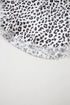 Western Leopard Print Frayed Hem Stretch Denim Shorts