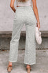 Western Leopard Print Frayed High Waist Wide Leg Jeans