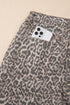 Western Leopard Print Frayed High Waist Wide Leg Jeans