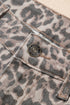 Western Leopard Print Frayed High Waist Wide Leg Jeans