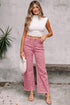 Western Leopard Print Frayed High Waist Wide Leg Jeans