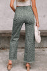 Western Leopard Print Frayed High Waist Wide Leg Jeans