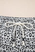 Western Leopard Print Fringe Tassel Drawstring Denim Shorts