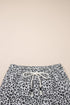 Western Leopard Print Fringe Tassel Drawstring Denim Shorts