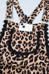 Western Leopard Print Lace Trim Ruffled Wide Leg Jumpsuit