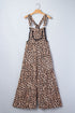 Western Leopard Print Lace Trim Ruffled Wide Leg Jumpsuit
