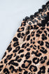 Western Leopard Print Lace Trim Ruffled Wide Leg Jumpsuit
