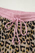 Western Leopard Print Long Sleeve Pullover Short Set