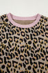Western Leopard Print Long Sleeve Pullover Short Set