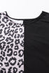 Western Leopard Print Patchwork Blocked T Shirt