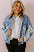 Western Leopard Print Patchwork Flap Detail Denim Outerwear
