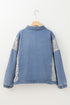 Western Leopard Print Patchwork Flap Detail Denim Outerwear