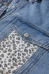 Western Leopard Print Patchwork Flap Detail Denim Outerwear