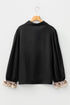 Western Leopard Print Patchwork Ruffled Long Sleeve Blouse