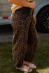 Western Leopard Print Patchwork Seam Detail Wide Leg Jeans