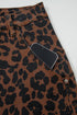 Western Leopard Print Patchwork Seam Detail Wide Leg Jeans